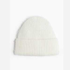 H&M White Knit Beanie NWOT